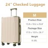 Syemin Luggage Hardshell Luggage, Lightweight Durable ABS Suitcases Expandable 24" Checked Travel Luggage, Green, 15.9"*10.2"*25.8" - 3 of 4