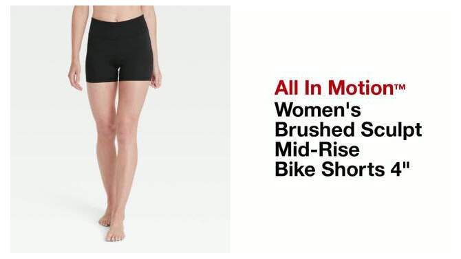 Women's Brushed Sculpt Mid-Rise Bike Shorts 4" - All In Motion™, 2 of 9, play video