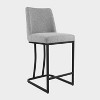 Vatros Upholstered Counter Stool with Metal Frame Linen Bar Stools - 2 of 4