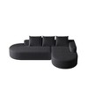 108.5'' Chenille Modern Curved Sectional Sofa with 3 Pillows, Modular Free Combination, and L-Shaped Design - 4 of 4