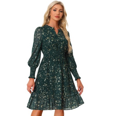 dark green-floral