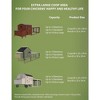 110” Wooden Chicken Coop, Poultry Cage with Waterproof Roof, Run, Nesting Box, Pull Out Trays and Ramp - 4 of 4