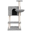 vidaXL Cat Tree Light gray Engineered wood, plush, sisal Medium Durable - 4 of 4