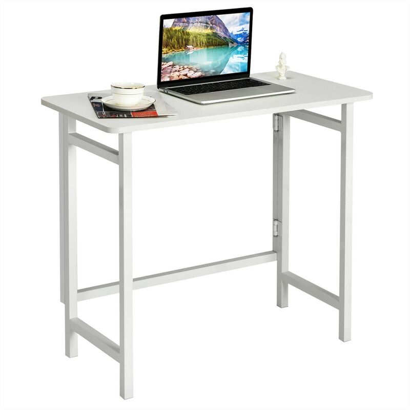 Costway Folding Table Computer Desk PC Laptop Writing Table Home Office Workstation, 1 of 11