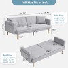 Whizmax 79 Inch Convertible Sofa Bed Small Folding Loveseat, Wooden Sofa Legs, Modern Lounge Chair, Gray - 3 of 4