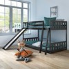 Infans Twin over Twin Bunk Wooden Low Bed with Slide Ladder for Kids Espresso - 3 of 4