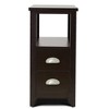 Tangkula Retro Wooden Side End Table Rectangular Nightstand with 2 Drawers and Shelf Coffee/Brown - 4 of 4