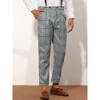 Lars Amadeus Men's Plaid Pattern Suspenders Dress Pants - image 2 of 4