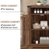 Corner Bathroom Cabinet, Small Corner Cabinet with Barn Doors and Adjustable Shelf, Farmhouse Bathroom Table for Small Spaces Kitchen Living Room - 4 of 4