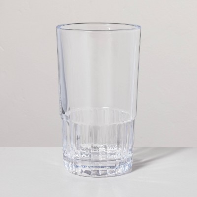 12.8oz Tall Fluted Glass Tumblers Clear - Hearth & Hand™ with Magnolia