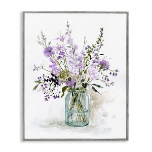Stupell Industries Traditional Mixed Purple Botanicals Framed Giclee Art - 1 of 4