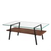 Rectangular Coffee Table, Glass Table Tops With Metal Legs 220 Pounds,abstruct,38.58"L x 22.84"W x 16.73"H - 2 of 3