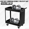 2 Tier Metal Utility Cart,330 Lbs Metal Heavy Duty Collapsible Utility Cart On Wheels,for Mechanic, Garage,Workshop, Warehouse & Repair Shop，Black - 2 of 4