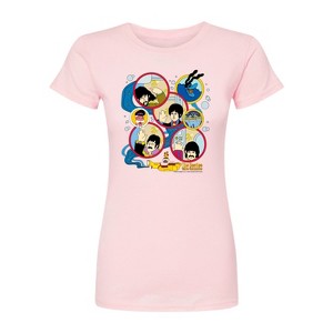 Women's - The Beatles - Yellow Sub Grid Fitted Graphic T-Shirt - 1 of 3