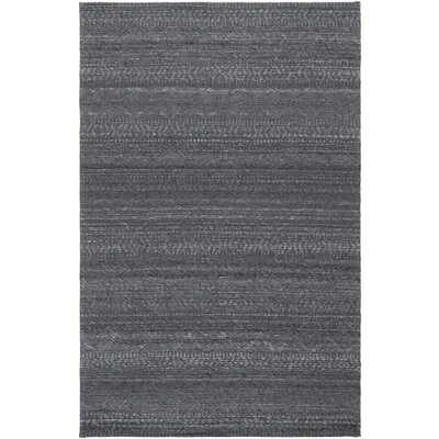Gray Flat Woven Handmade Wool Area Rug 4' x 6'