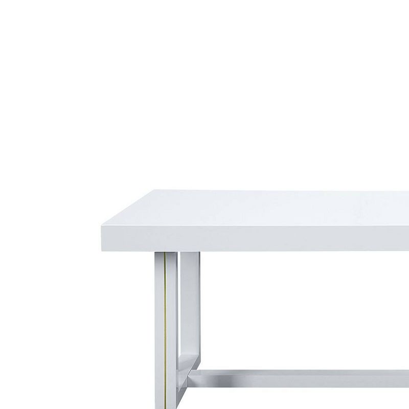 76&#34; Paxley Dining Table White High Gloss Finish - Acme Furniture, 3 of 11