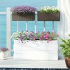 Resenkos Raised Garden Bed, Planter Box Outdoor,2 Pack 20 Inch Railing Flower Pots, Self-Watering Hanging Planter Box, Brown - 3 of 4