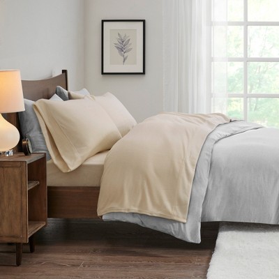 Elegant Solid Micro Fleece Sheet Set, All Season Bedding Sets, Cozy Home Textile fits Lux Bedroom Decor,Valentine's Day Gifts