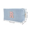Unique Bargains Corduroy Rectangular Letter Makeup Bag Sky Blue 1 Pc - 2 of 4