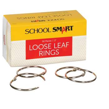 School Smart Loose Leaf Rings, 2 Inches, Nickel Plated Steel, Pack of 50