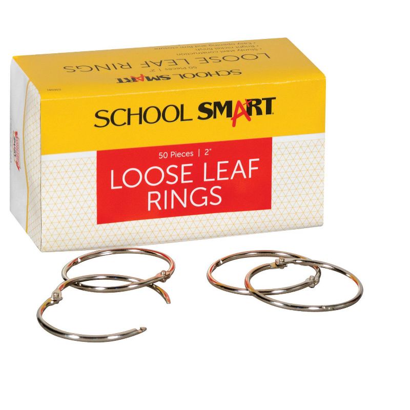 School Smart Loose Leaf Rings, 2 Inches, Nickel Plated Steel, Pack of 50, 1 of 4