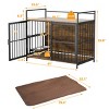 Large Dog Crate Furniture with Double Doors, Feeding Station & Heavy-Duty Iron Frame, 41" Pet Kennel Table for Indoor Use-3irtyhousy - 4 of 4