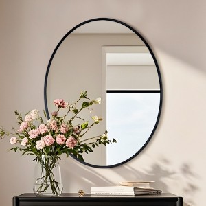 ARTLOGE 80/90CM Black Oval Bathroom Mirror Wall Vanity Mirror Home Decor Horizontally or Verticall Mirror - 1 of 4