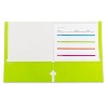 C-Line® 2-Pocket Laminated Paper Portfolios with 3-Hole Punch, Lime Green, Box of 25 - 2 of 3