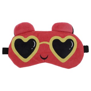 Unique Bargains Soft Cartoon Sleep Mask Love Glasses Deep Pink 1 Pc - 1 of 4