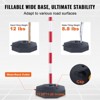 VEVOR Adjustable Traffic Delineator Post Cones, 4 Pack, Traffic Safety Delineator Barrier with Fillable Base 8FT Chain, Red & White - 4 of 4