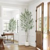 LOVMOR Olive Trees Artificial Indoor with Tall Pot, Natural Wood Trunk Treemote and Leaves, Fake Plant for Home Office Bedroom Decor 6FT 7FT 8FT - 2 of 4