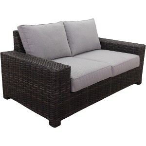 Courtyard Casual St Lucia Loveseat   Alum Frame Grade A Vietnam Olefin - 1 of 4