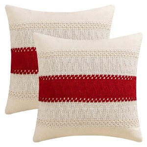REGALWOVEN Sofa Living Room Boho Farmhouse Decor Geometry Weave Throw Pillow Covers 2 Pcs - 1 of 4