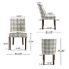 Set Of 2 Fabric Dining Chairs,Nailhead Accents Chairs With Upholstered Seating And Tapered Legs,Wooden Armless Kitchen Chair-Coolbibila - 4 of 4