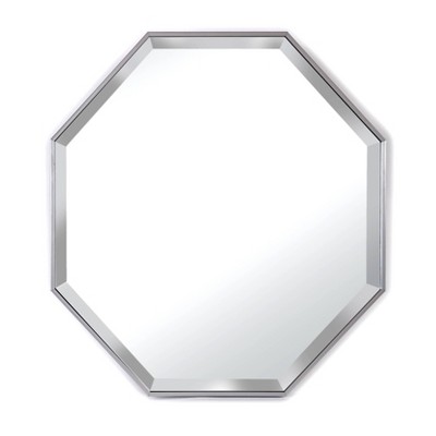 28" x 28" Cambridge Octagon Beveled Glass Framed Wall Mirror Silver - Alpine Art & Mirror