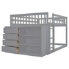 NicBex Twin Over Twin/Full Over Full Bunk Bed with Built-in Design and Fence,Loft Bed with 4 Drawers and 3 Shelves for Bedroom,White/Gray/Espresso - 4 of 4