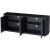 NicBex 64" Modern Decorative Storage Cabinet, Sideboard Buffet Cabinet with Storage TV Stand with Wave Pattern Vertical Striped for Kitchen, Black - 3 of 4