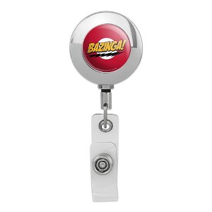 The Big Bang Theory Sheldon Bazinga Metal Chrome Badge ID Card Holder Clip - 1 of 3