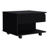 Vynxaria Lift Top Coffee Table with Casters and Shelf - Sleek Black Design - 4 of 4