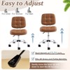 Karl Home | 22.1 Inch Upholstered PU Lattice Swivel Office Chair - 3 of 4