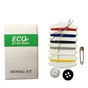ECO Amenities Embroidery Compact Sewing Kit, Individually Wrapped Paper Box, 100 Boxes per Case - 1 of 4