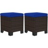 Outsunny 2 Pieces Wicker Outdoor Ottomans with Cushions, 3-in-1 PE Rattan Ottoman Seat, Footrest and Side Table for Backyard, Poolside - 4 of 4