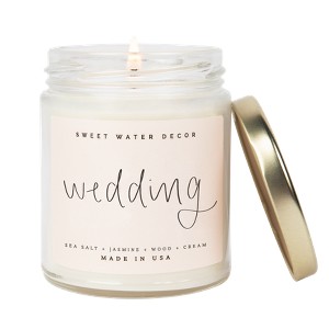 Sweet Water Decor Wedding 9oz Clear Jar Soy Candle - 1 of 4
