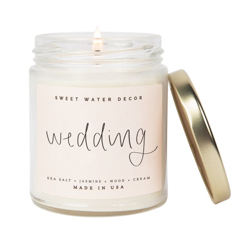 Sweet Water Decor Wedding 9oz Clear Jar Soy Candle, 1 of 5
