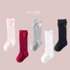 Cozyway Baby & Toddler Knee High Bow Socks, 5 Pack for Girls, White/Gray/Pink/Red/Black, 9-18 Months Old - 2 of 4