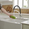 Single-Handle Pull-Down Sprayer 1 Spray High Arc Kitchen Faucet With Deck Plate in Matte Black - 3 of 4