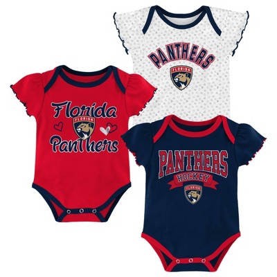  NHL Florida Panthers Girls' Winning Goal Bodysuit Set 3pk - 3-6M 