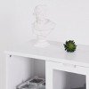Gulches White MDF Storage Cabinet - Glass Doors, Drawer & Open Shelves, Multipurpose for Bedroom, Living Room & Dining Room - 4 of 4