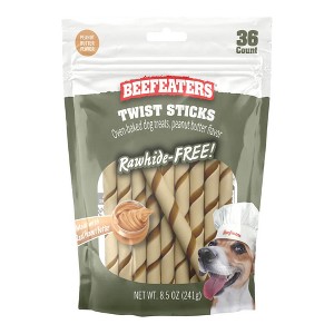 Beefeaters Rawhide Free Twist Sticks PB, 36ct - 1 of 3