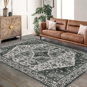 Washable Rugs for Living Room Boho Farmhouse Printed Floor Carpet Ultra-Thin Low Pile Rug for Nursery Bedroom - 1 of 4